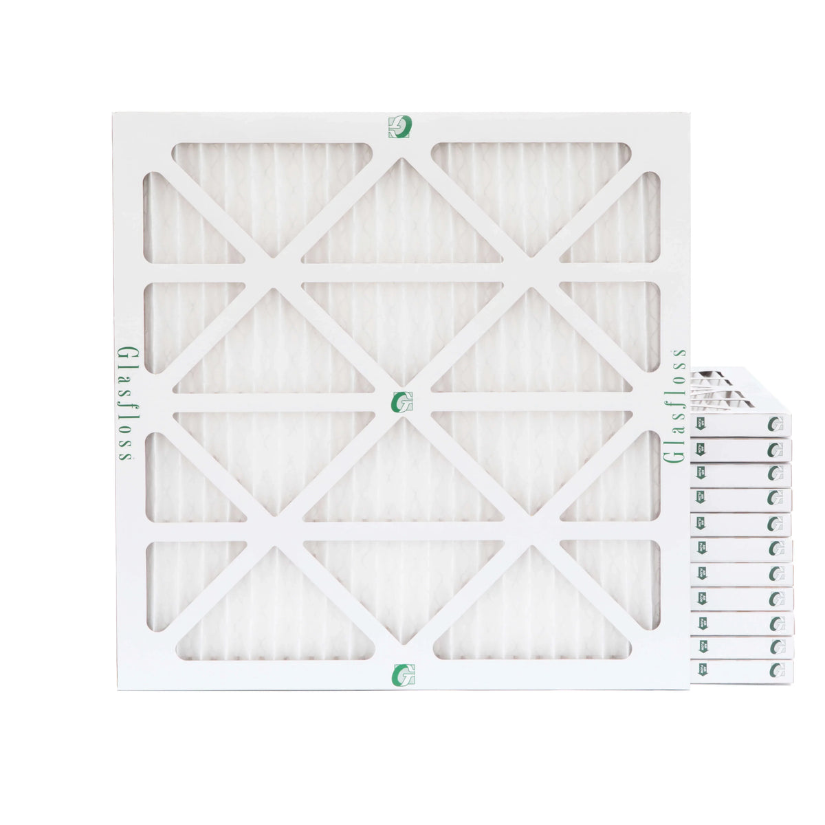 Actual Size: 13-1/2 x 13-1/2 x 7/8. 12 Pack of 14x14x1 MERV 10 Pleated Air Filters by Glasfloss