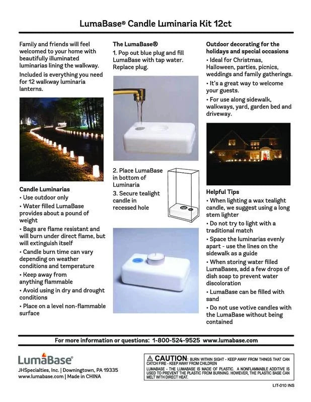 Candle Luminaria Kit, Snowflake - Set of 12