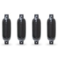 Twin Eye Ribbed vessel Pontoon Fender, Black - 4 Piece. North East Harbor 4516TB 4.5 x 16 in