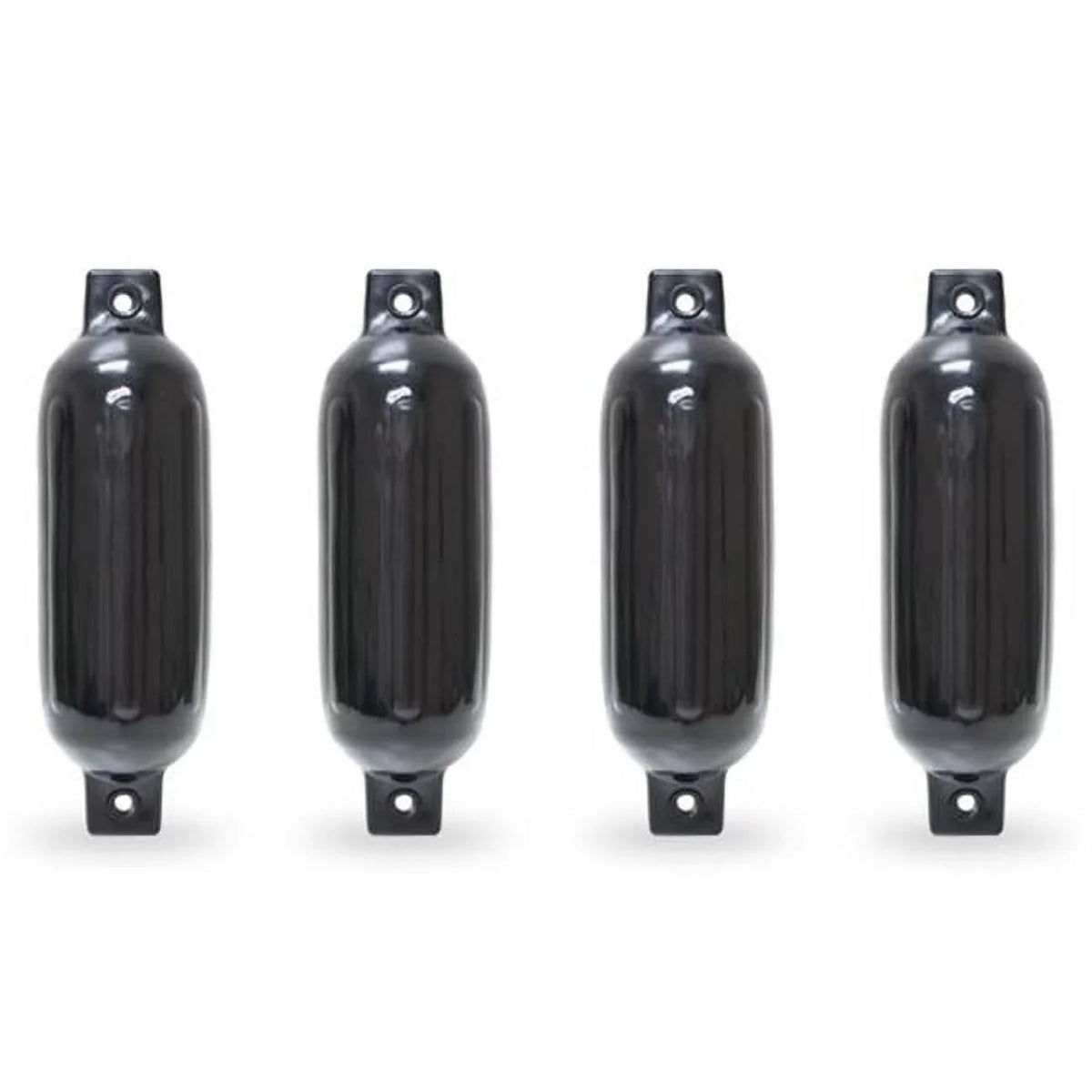 Twin Eye Ribbed vessel Pontoon Fender, Black - 4 Piece. North East Harbor 4516TB 4.5 x 16 in