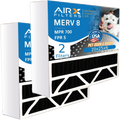 20x25x6 Air Filter Odor Eliminator Carbon Filter MERV 8 Comparable to MPR 700 & FPR 5 matching with Aprilaire 201 2 Pack by AIRX FILTERS WICKED CLEAN AIR.