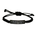 amangny Inspirational Tool Maker Gifts, Keep Calm or I Will Use My Tool Maker Voice, Joke Black Rope Bracelet for Colleagues from Coworkers