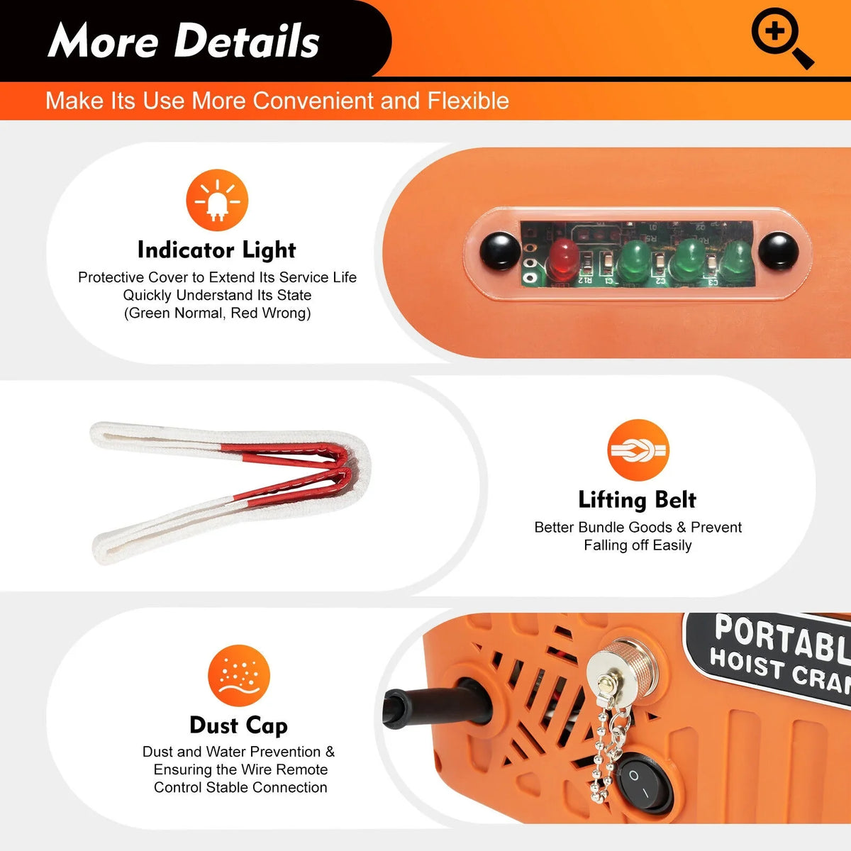 Portable 3-in-1 Electric Winches 300kg/660 lbs Hoist Winch Crane Lift W/ Remote