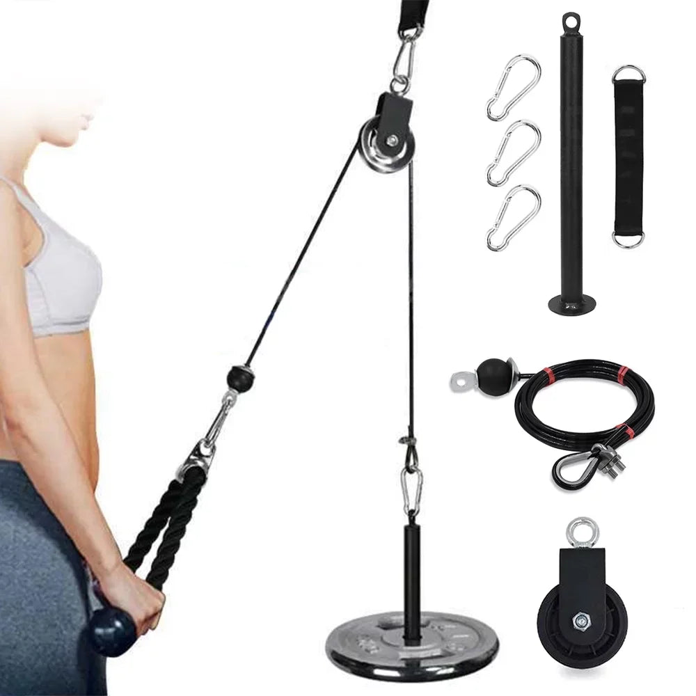 Tomfoto Pulley Cable Machine Attachment System with Upgraded Loading Pin Super-Silent Detachable 360 Degree Rotation Pulley  Fitness Arm Biceps Triceps Strength Training Home Gym Workout Equipment