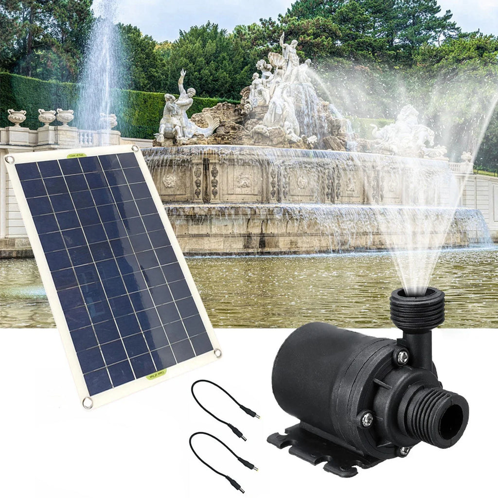 Buumin Solar Fountain Pump Kit 20W Panel Powered moisture Submersible Low Noise 12V for Bird Bath Fish Pond Garden Hydroponic