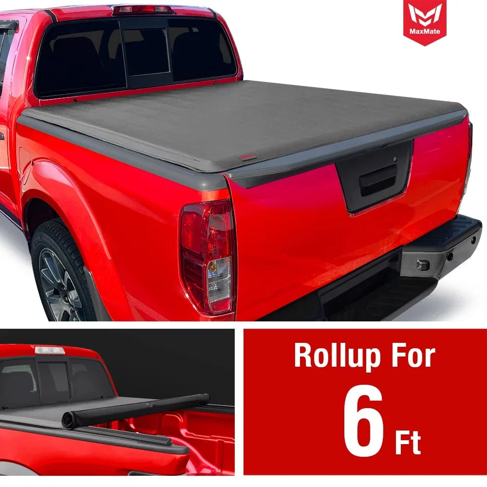MaxMate Soft Roll-up Truck Bed Tonneau protector appropriate with 2022-2024 Nissan Frontier | 6' (73") Bed | TCN169058
