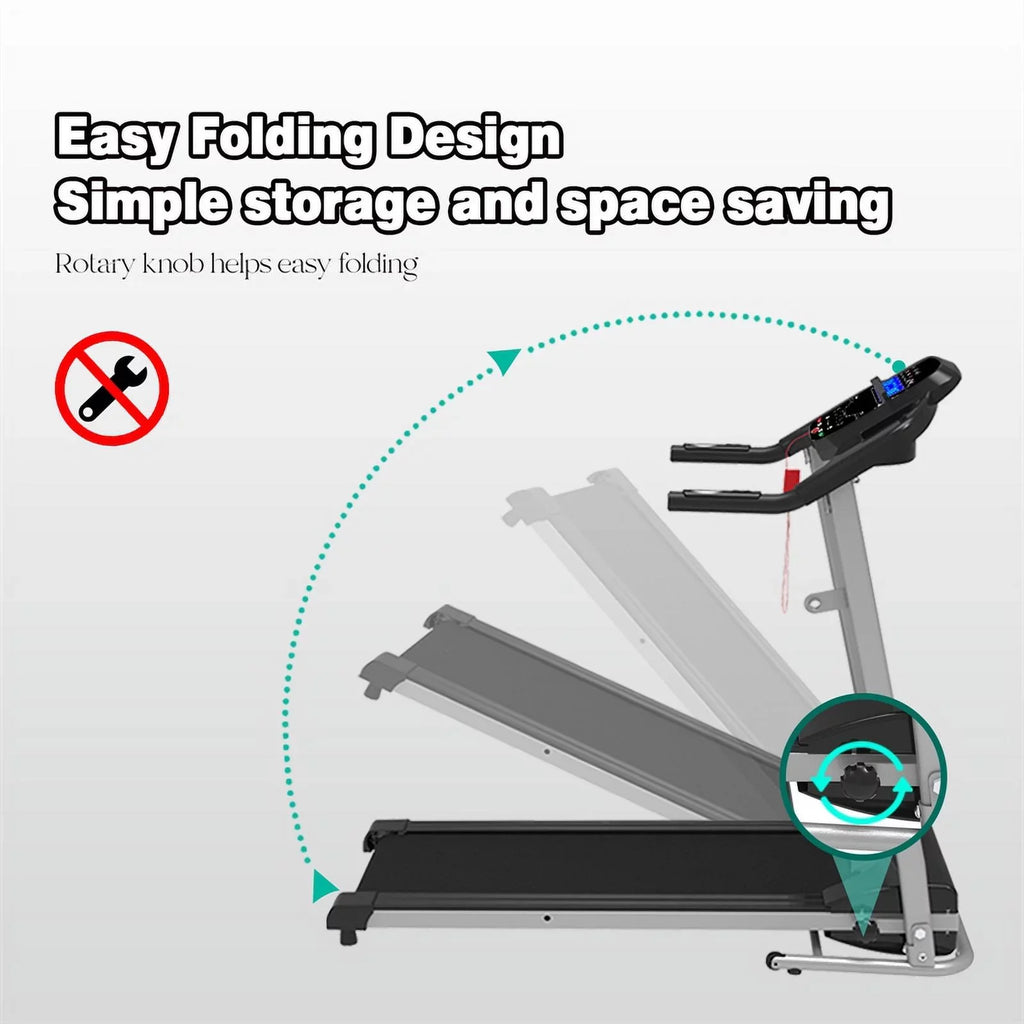CRO Decor Folding Treadmill for Small Apartment Electric Motorized Space Save