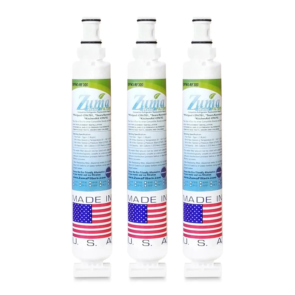 ZUMA Brand , moisture and Ice Filter , Model # OPFW3-RF300 , matching with Whirlpool® WF293 - 3 Pack - Made in U.S.A.