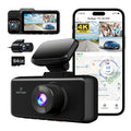 REDTIGER Dash Cam 3 Channel, DashCam Front and Rear with 5G WiFi GPS, Dash Camera Three Way with 3 inch IPS Screen Free 64GB Card, Triple Car Camera with IR Night Vision, Vehicle