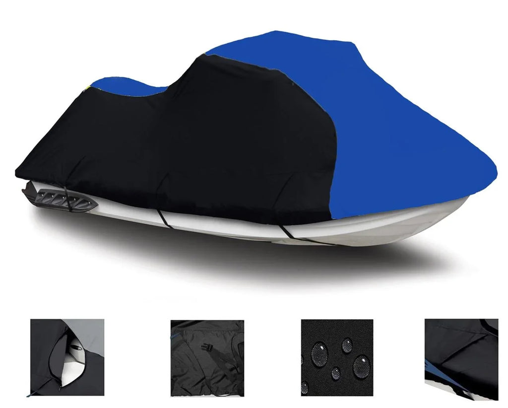 BLACK / BLUE HEAVY-DUTY, TOP OF THE LINE wrap suitable for Sea Doo Sea-Doo Bombardier XP 580 1992 Jet Ski PWC shield 1-2 Seater