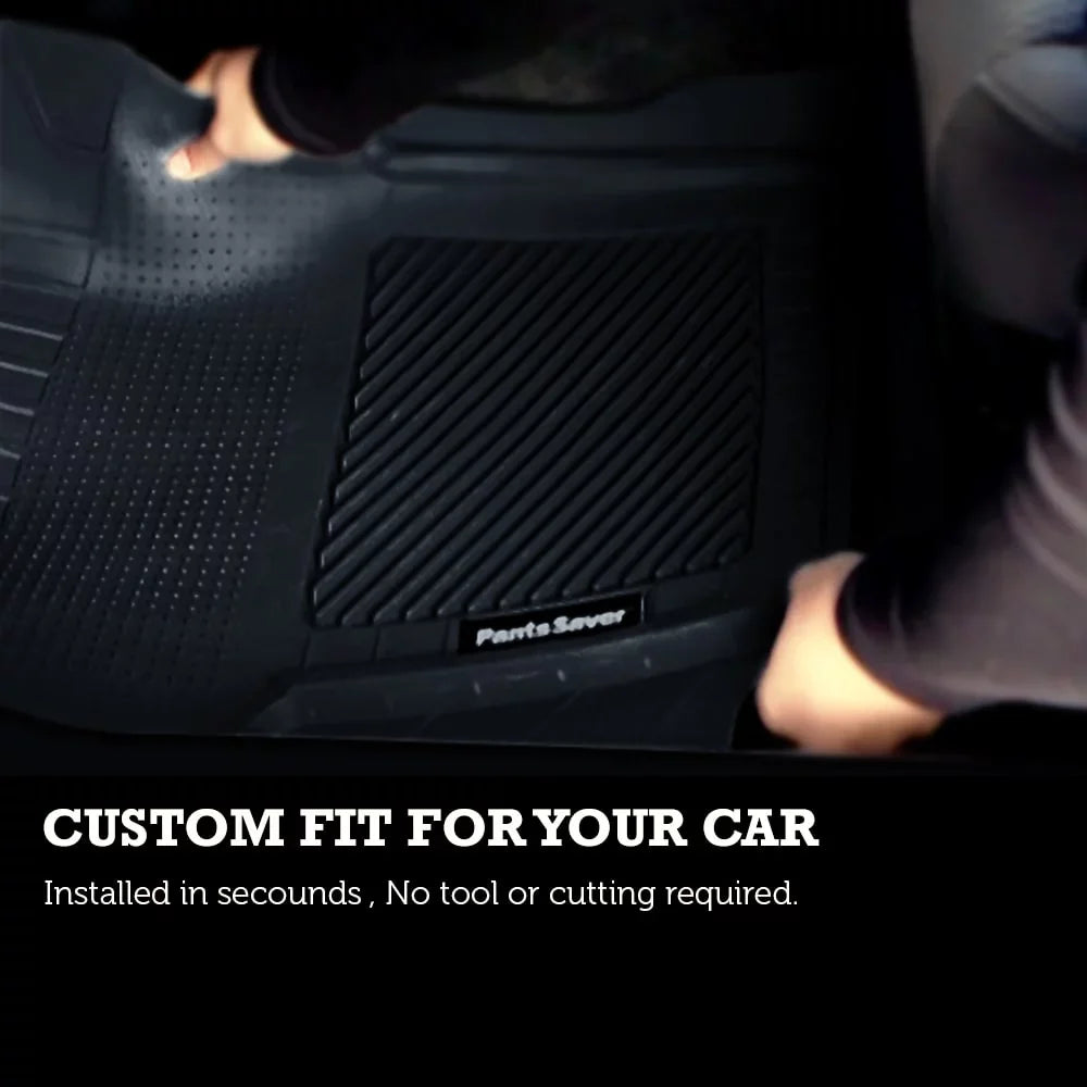 PantsSaver Custom Fit Automotive Floor Mats for Dodge Grand Caravan 2021 All climate Protection for Cars, Trucks, SUV, Van, Heavy Duty Total Protection Black