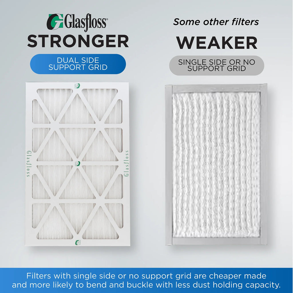 Actual Size: 23-3/8 x 23-3/8 x 1-3/4. 12 Pack of 24x24x2 MERV 10 Pleated 2" Inch Air Filters by Glasfloss