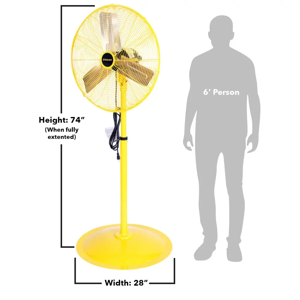 STANLEY High-Velocity Non-Oscillating Industrial Pedestal Fan, ST-24P