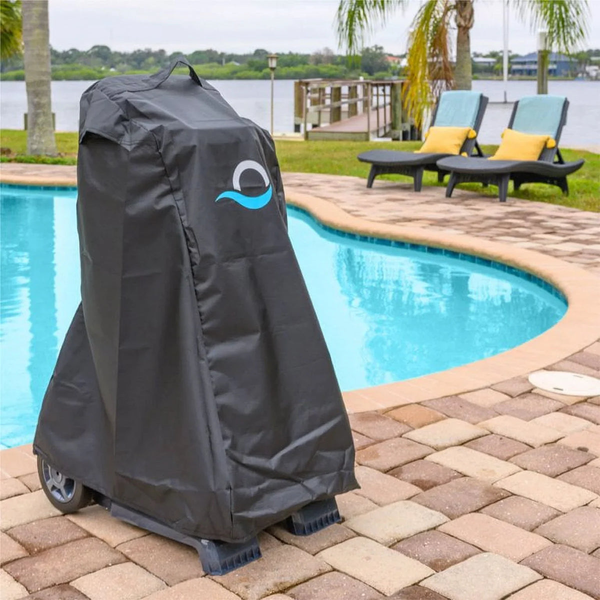 Dolphin Explorer E30 Automatic Robotic Pool Cleaner with Universal Caddy and Classic Caddy wrap, Ideal for In-Ground Swimming Pools up to 50 Feet