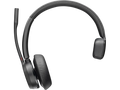Poly Voyager 4310-M  Teams Certified Headset With Charge Stand - Stereo, Mono - Wired/Wireless - Bluetooth - 164 ft - 20 Hz - 20 kHz - Over-the-head - Binaural - Ear-cup - 4.92 ft Cable - ...