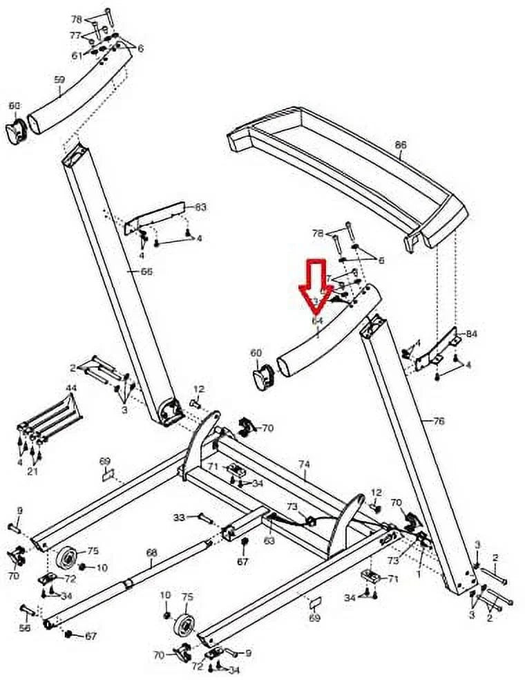 Right Handrail Assembly 347722 Works with Proform Treadmill. Icon Health & Fitness, Inc