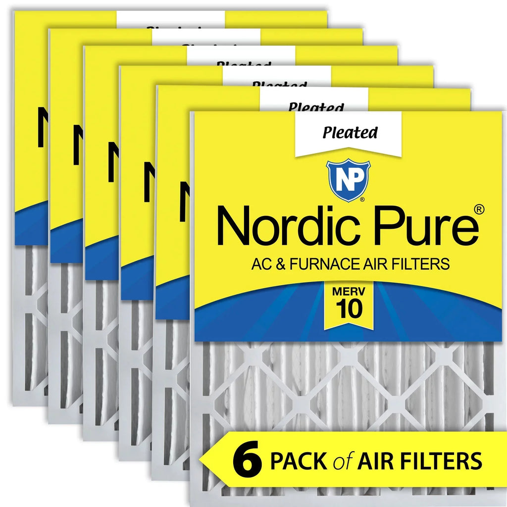 Nordic Pure 20x20x4 (3 5/8) Pleated MERV 10 Air Filters 6 Pack
