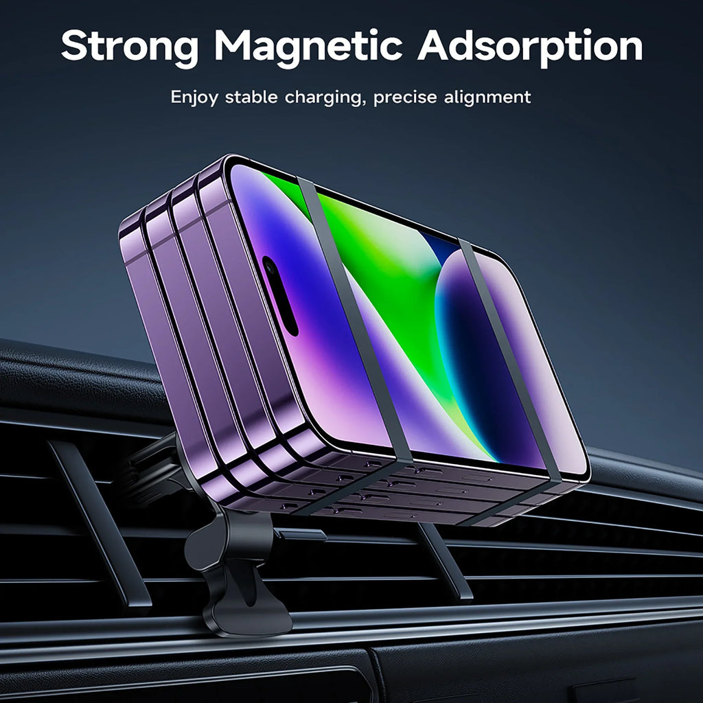 HOCO Magnetic Wireless Car Charger Air Vent Car Phone Holder Mount 15W QI Fast Charging matching for iPhone,,Huawei,etc