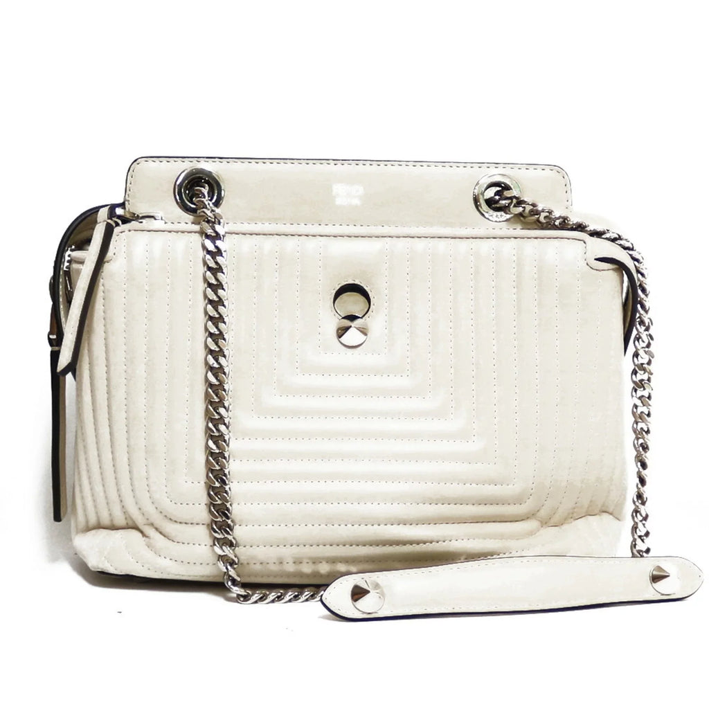 Pre-Owned FENDI Shoulder Bag Dot Com Ivory White Ladies (Fair)
