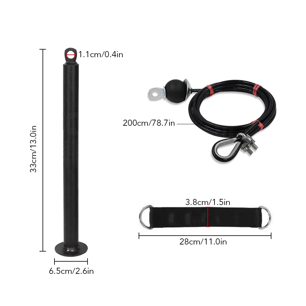 Tomfoto Pulley Cable Machine Attachment System with Upgraded Loading Pin Super-Silent Detachable 360 Degree Rotation Pulley  Fitness Arm Biceps Triceps Strength Training Home Gym Workout Equipment