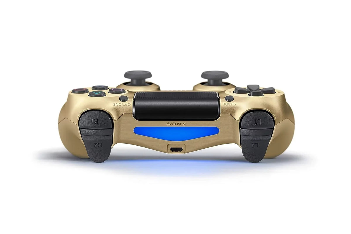 Gold DualShock PlayStation 4 Wireless Controller Bundle - With Charging Cable Like New with BOLT AXTION