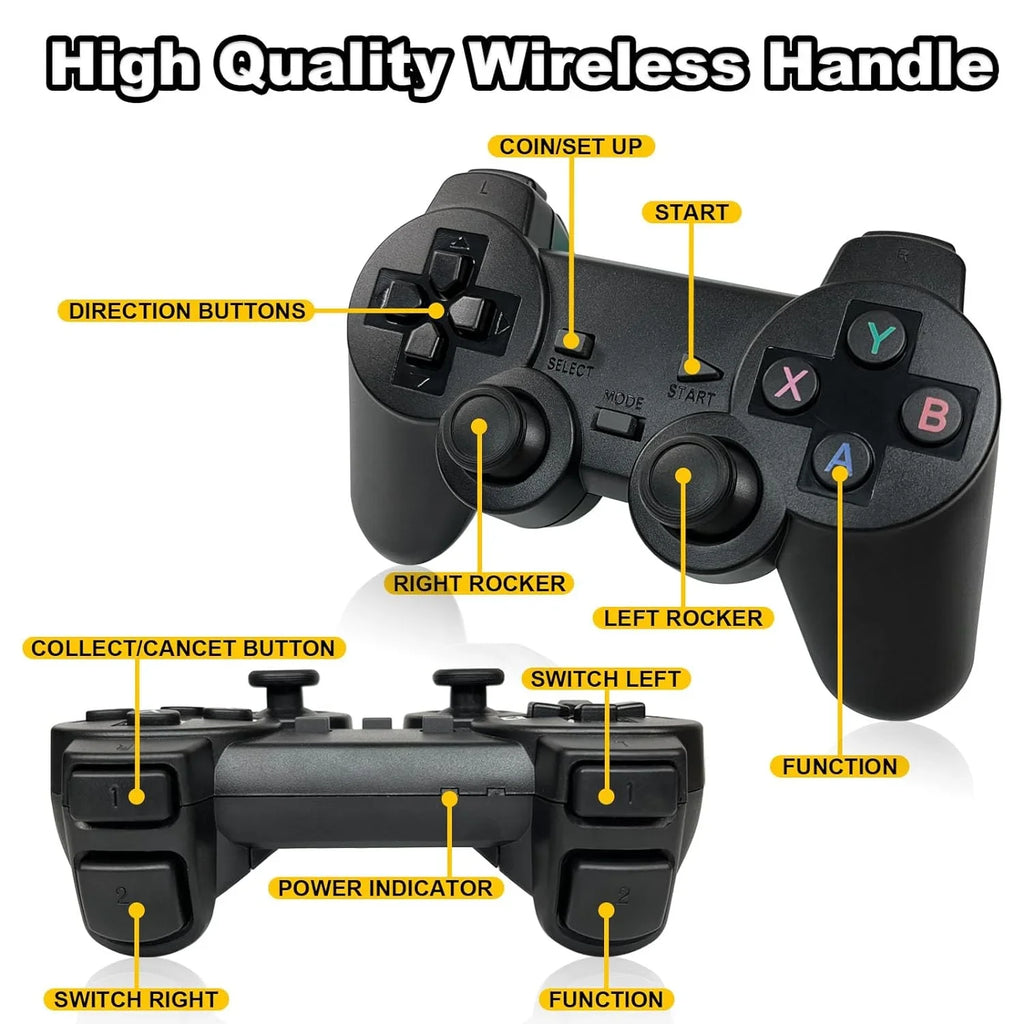 Retro Game Stick with Built-in 9 Emulators, Retro Gaming Console with 20,000+ Games, HD Output and 2.4GHz Wireless Controller for TV Plug and Play -  Classic Games