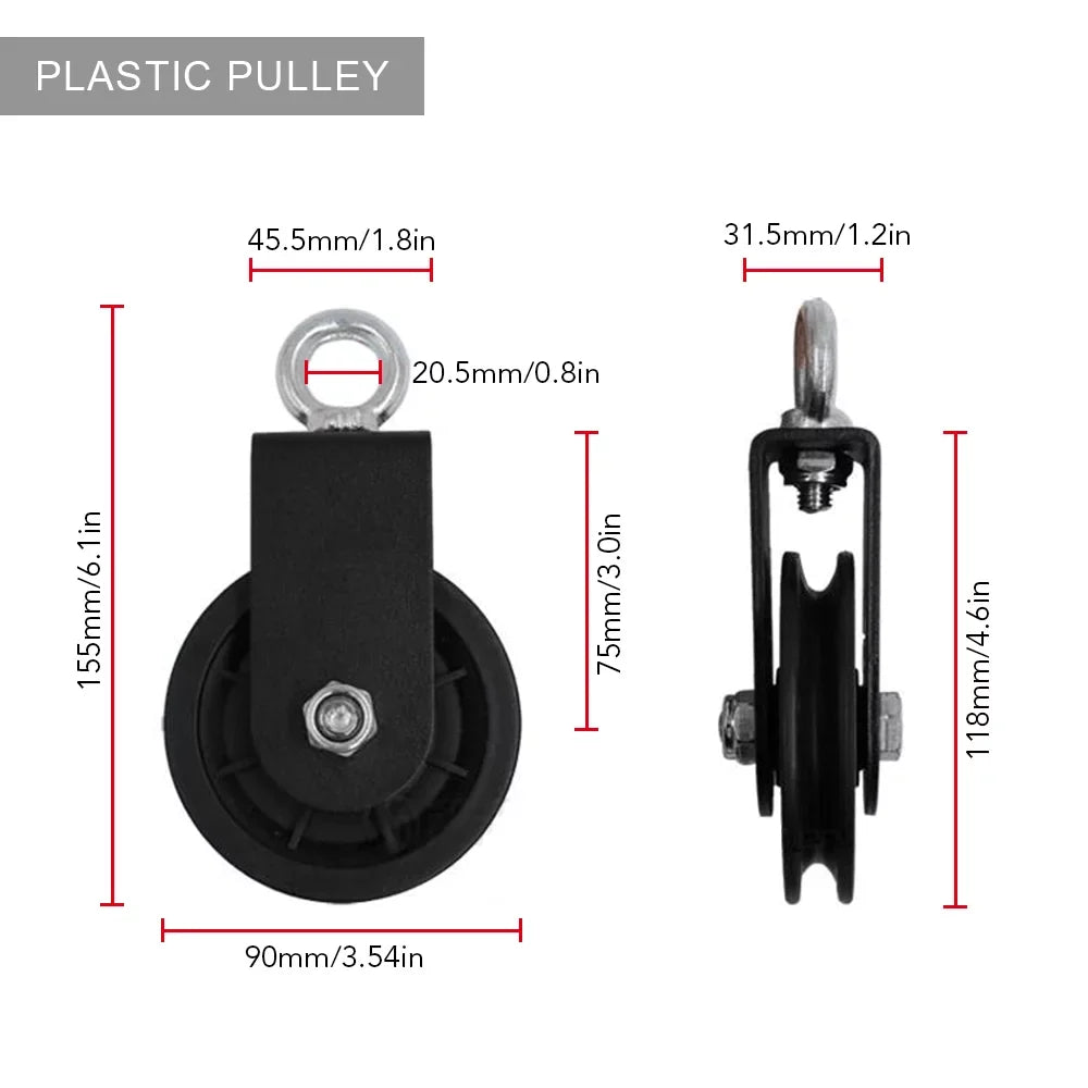 Tomfoto Pulley Cable Machine Attachment System with Upgraded Loading Pin Super-Silent Detachable 360 Degree Rotation Pulley  Fitness Arm Biceps Triceps Strength Training Home Gym Workout Equipment