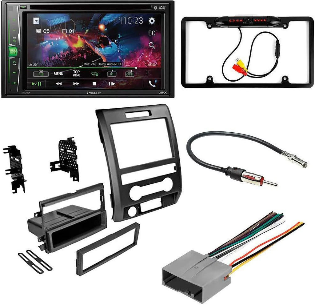 KIT4711 Bundle for 2013-2014  F150 Classic Dash W/ Pioneer AVH-241EX Double DIN Car Stereo with Bluetooth/Backup Camera/Install Kit/in-Dash DVD/CD AM/FM 6.2" Touchscreen Digital Media Receiver