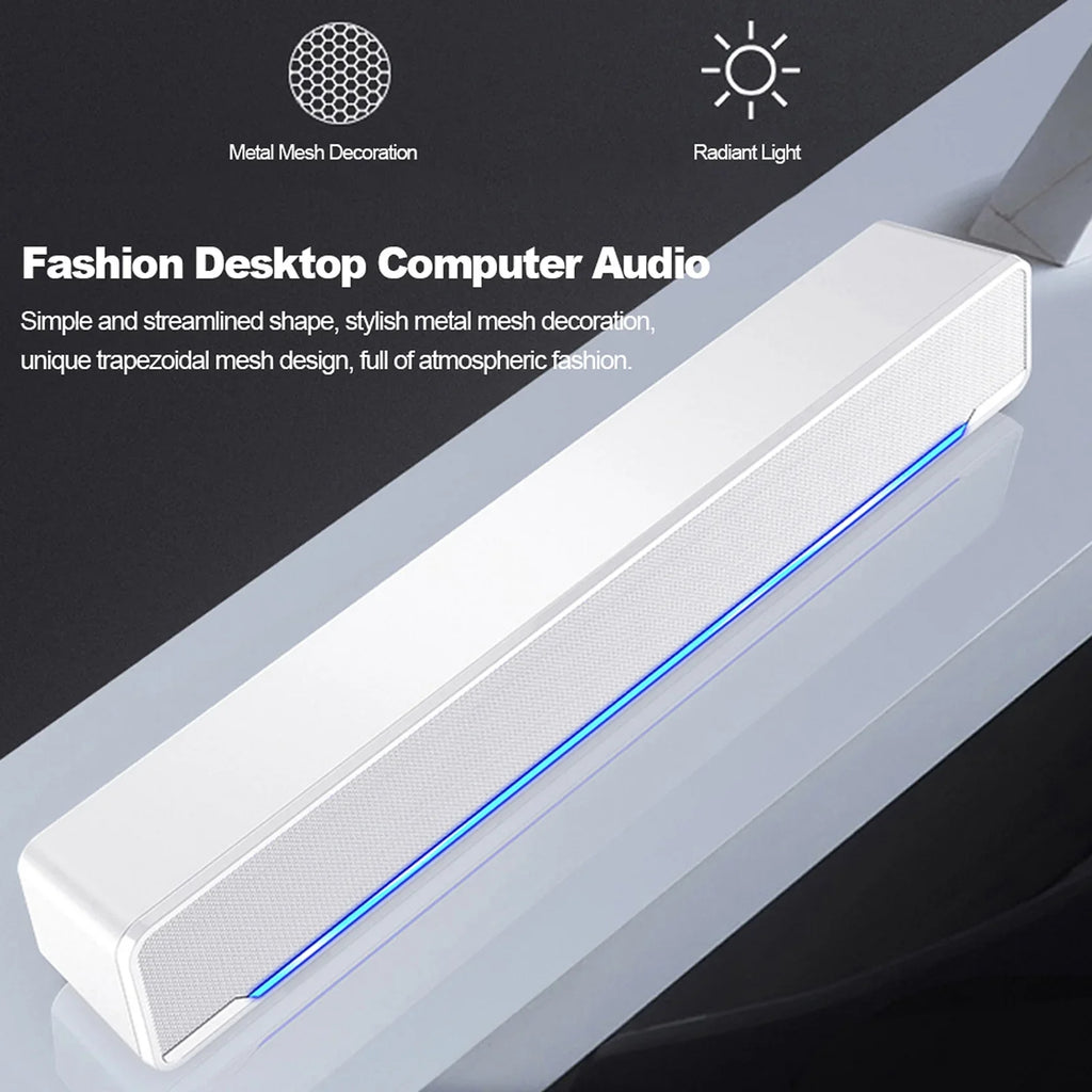 Andoer V-196 USB Wired Computer Speaker Bar Stereo Subwoofer Powerful  Player Bass Surround Sound Box 3.5mm Audio Input for PC Laptop Smartphone Tablet MP3 MP4