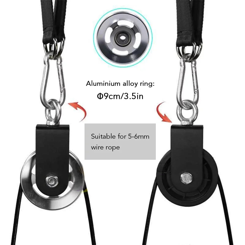 Tomfoto Pulley Cable Machine Attachment System with Upgraded Loading Pin Super-Silent Detachable 360 Degree Rotation Pulley  Fitness Arm Biceps Triceps Strength Training Home Gym Workout Equipment