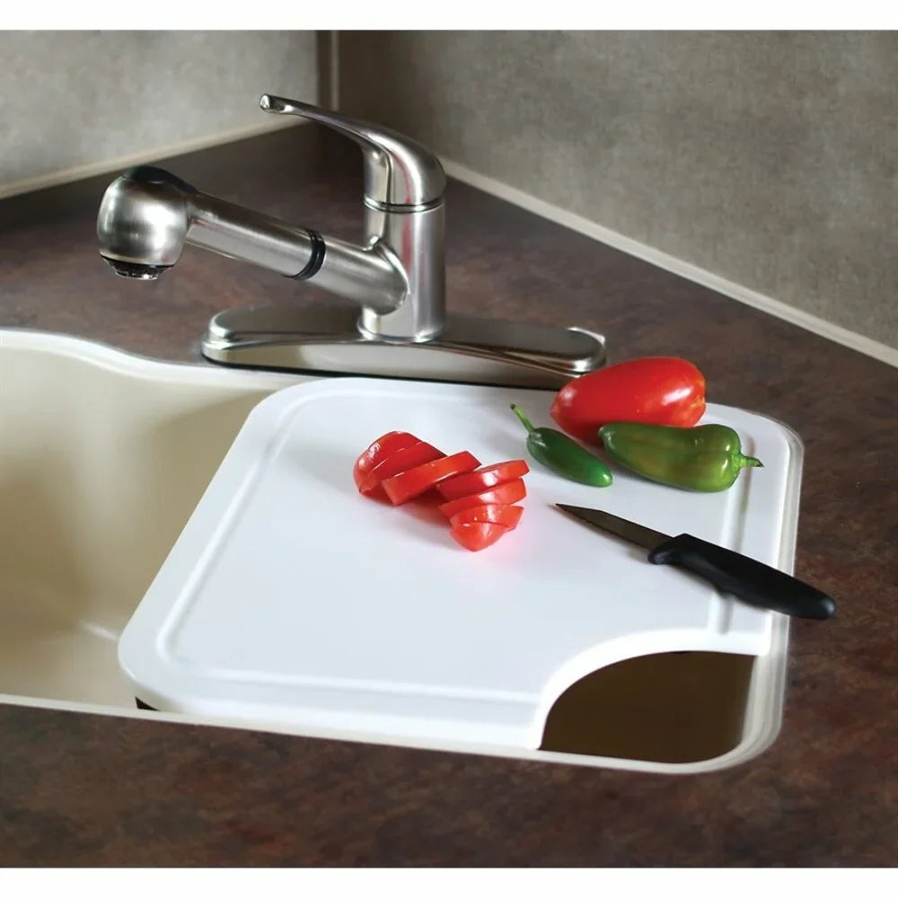 Camco 43857 - Polyethylene White Figured Cutting Board