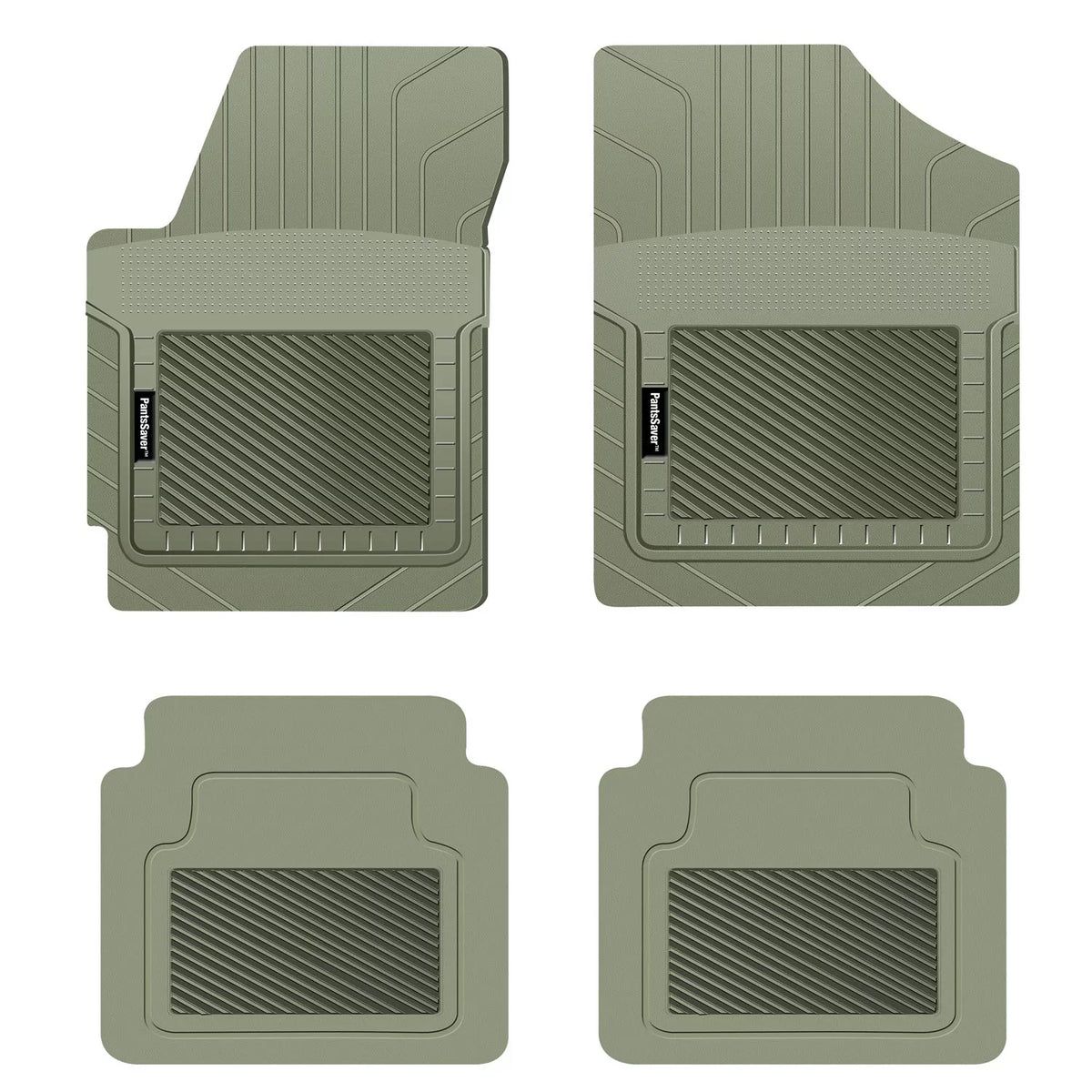 PantsSaver Custom Fit Car Floor Mats for Dodge Grand Caravan 2018, 4 pc, All climate Protection for vehicles, Heavy Duty climate impervious Plastic,Gray