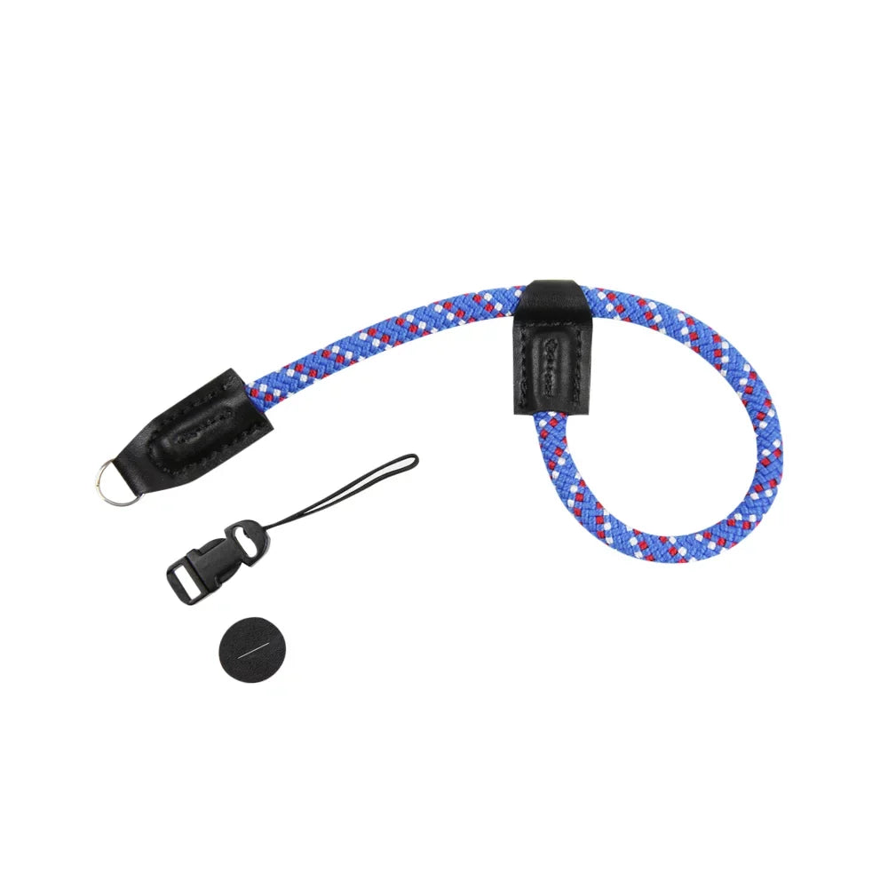 Foto&Tech Climbing Rope Camera Wrist Strap Quick Release Made in US suitable with  A6600 A6500 A6400 A6000 A6300 A6100 A5100 A5000,RX1 R,RX1 R II,RX10,RX10 II,RX10 III,RX10 IV (34cm,Red/Blue/WT)