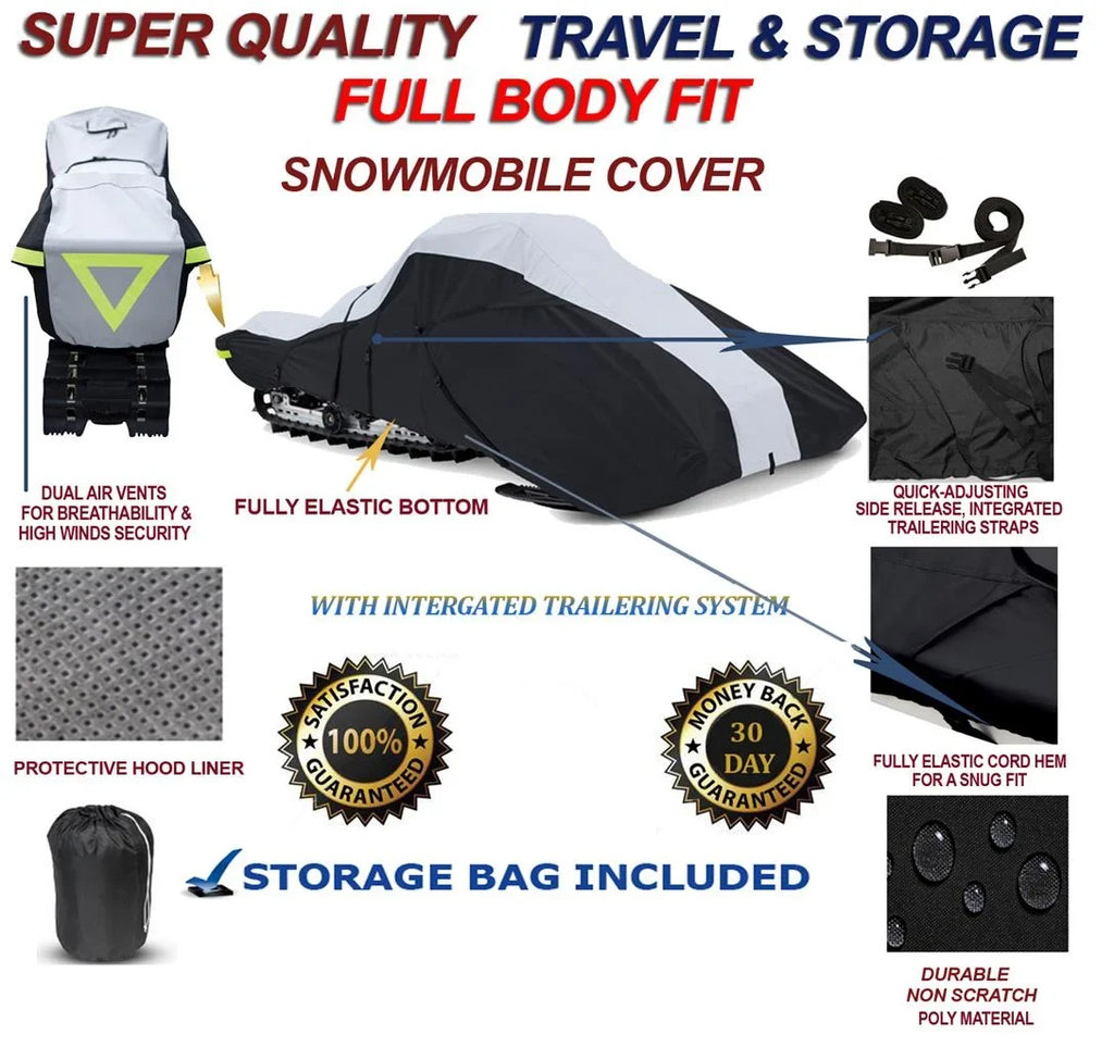 600 Denier Full Fit Snowmobile Travel and Storage wrap suitable for the 2004-2004 Ski Doo Bombardier Model GSX Limited 2 Up 800 Snowmachine Sled.
