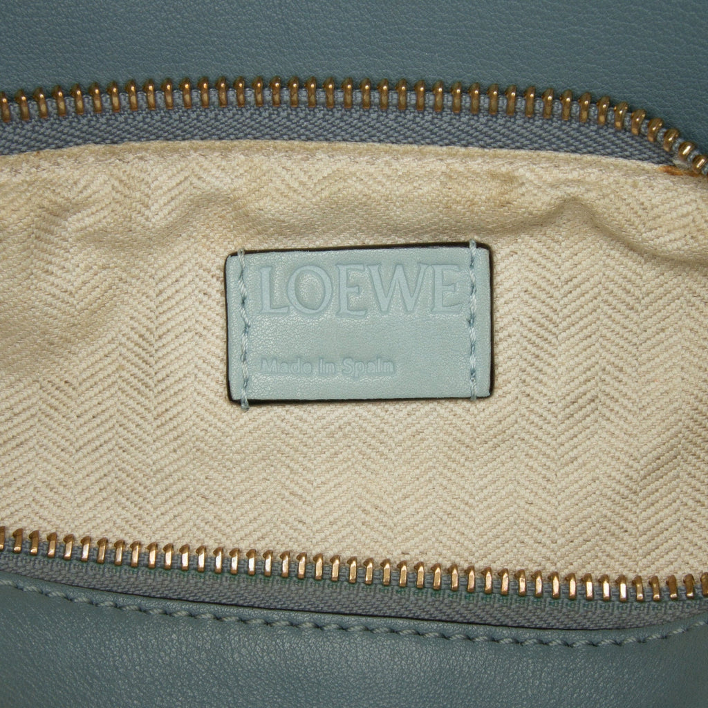 Pre-Owned Authenticated LOEWE Small Tricolor Puzzle Bag Calf Leather Blue Satchel Unisex (Good)