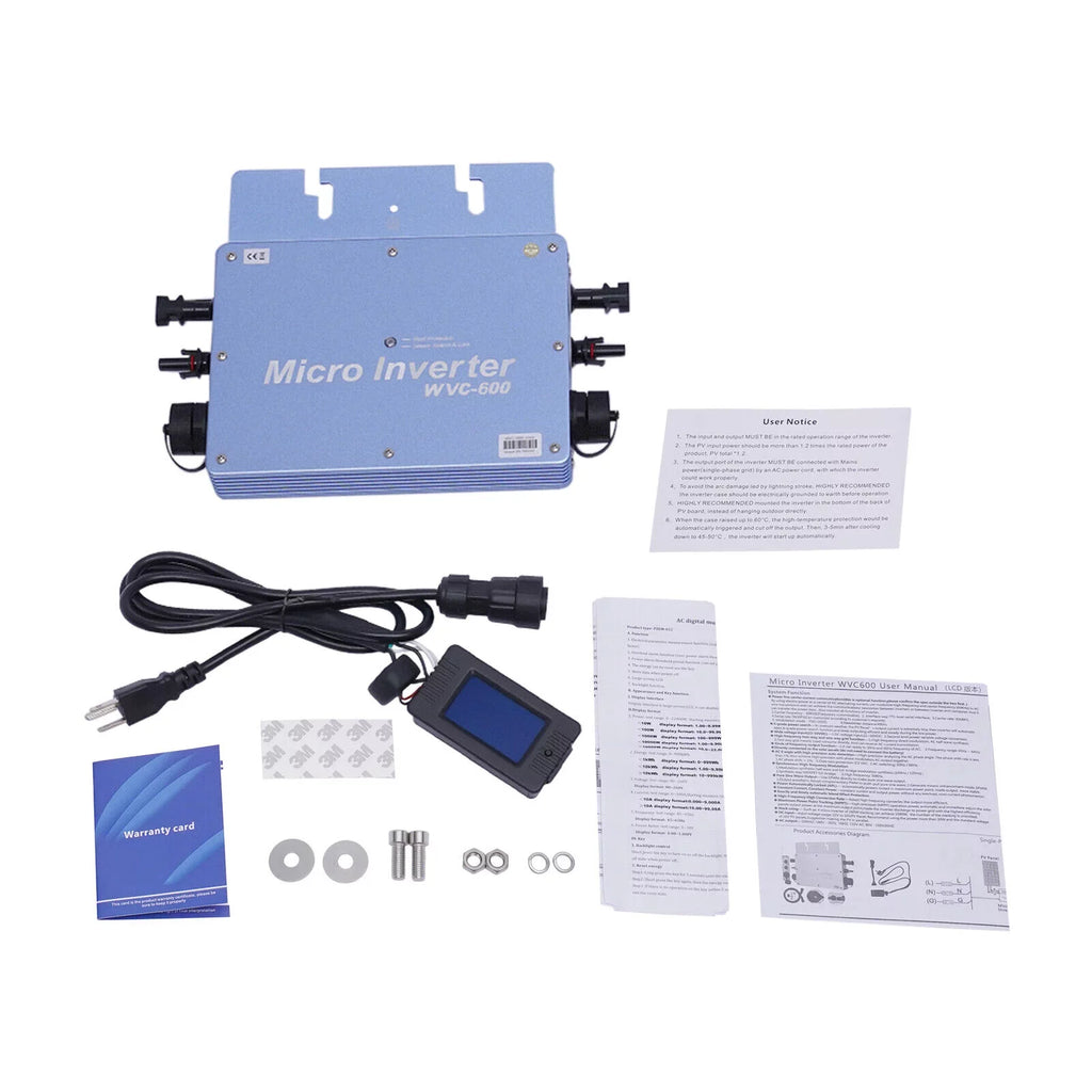 SHZICMY 600W 110V Solar Micro Inverter Grid Tie MPPT Pure Sine Wave DC to AC Waterproof