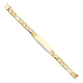 14k Yellow Gold Stamp Figaro Link ID Bracelet - 8" | Elegant 14KY Gold Chain Bracelets for Women and Men| Weight 14.7 | Men’s Jewelry for Gift