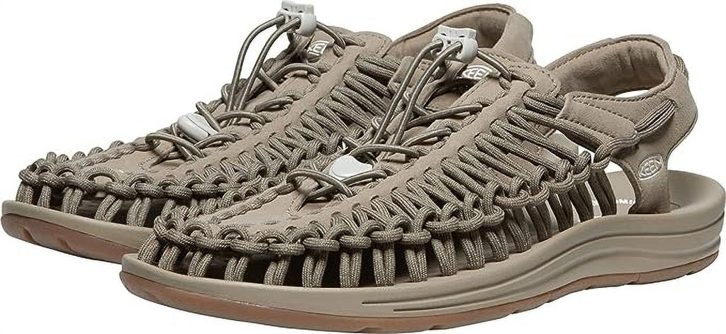 KEEN Men's UNEEK TIMBERWOLF/PLAZA TAUPE Classic Two Cord Sandals Size 13 M | Original Open-air Sneaker | Eco Anti-odor | Adaptable Fit | Insole with Arch Support | Soft Microfiber Lining