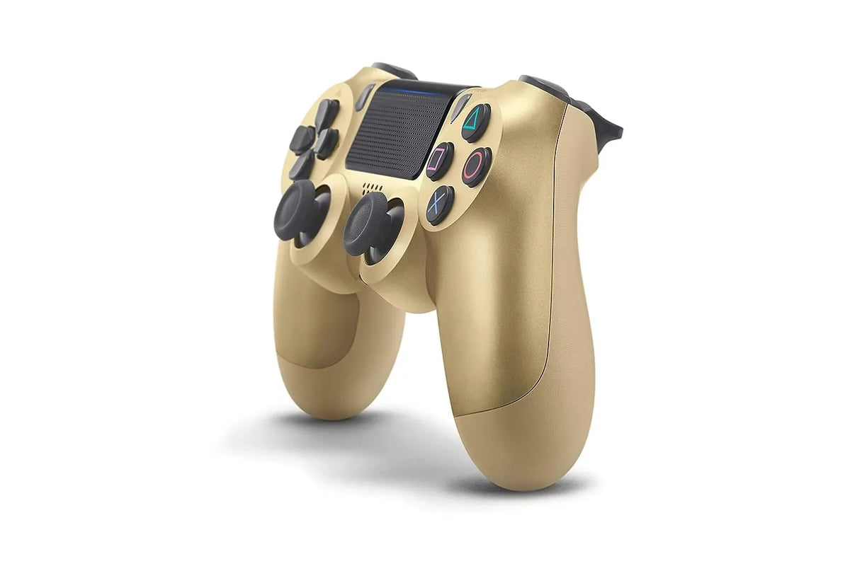 Like New PlayStation 4 DualShock Wireless Gold Controller with Charging Cable BOLT AXTION Bundle