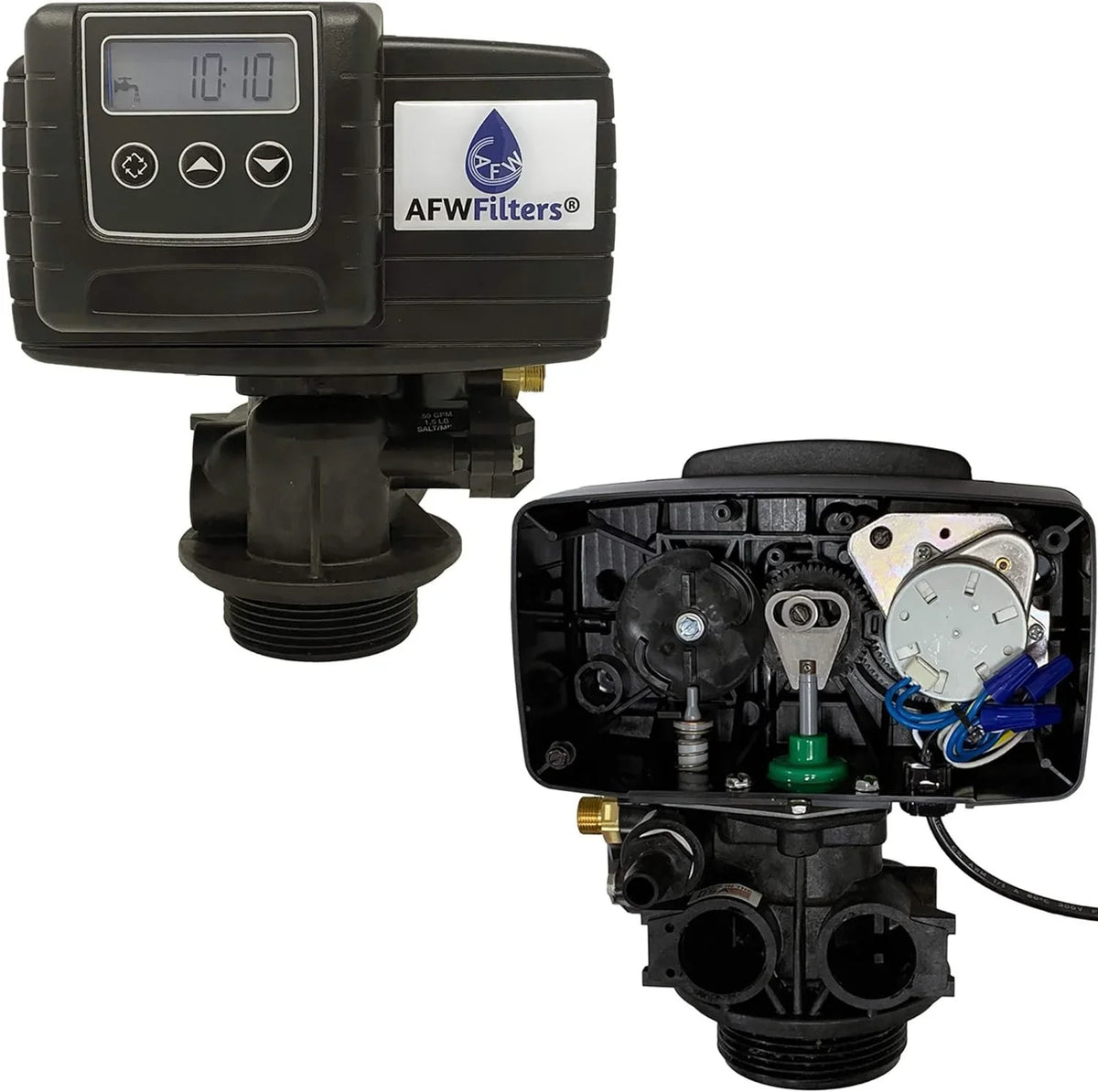 AFWFilters 2 cubic Foot 64k Whole Home Iron Pro aqua Softener with Fine Mesh Resin, 3/4" Plastic MNPT Connection, and Blue Tanks