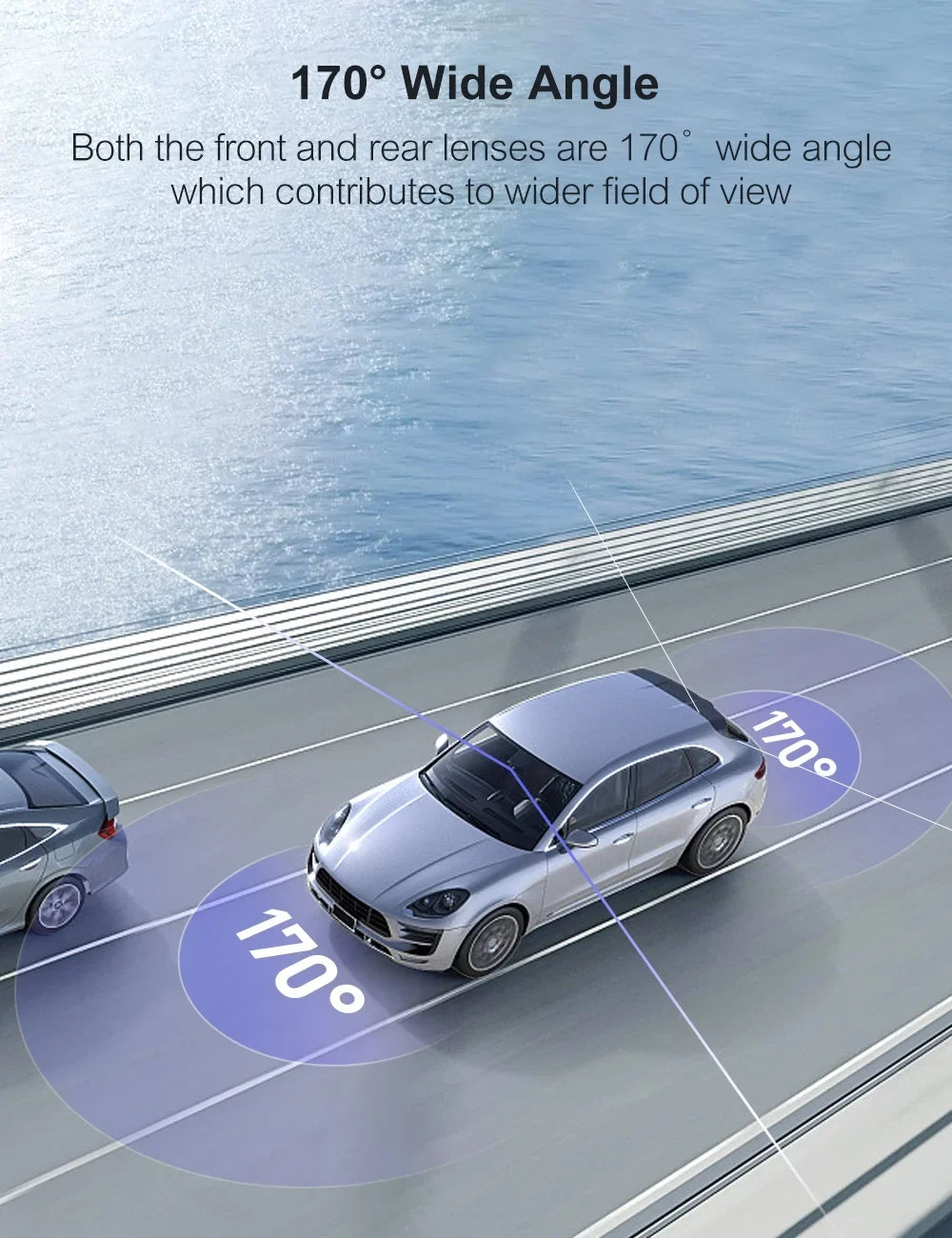 Crosstour Dash Cam,Front and Rear 3” Dual Car Camera 1080P,External GPS Supported, Sensor,32GB Max,Black