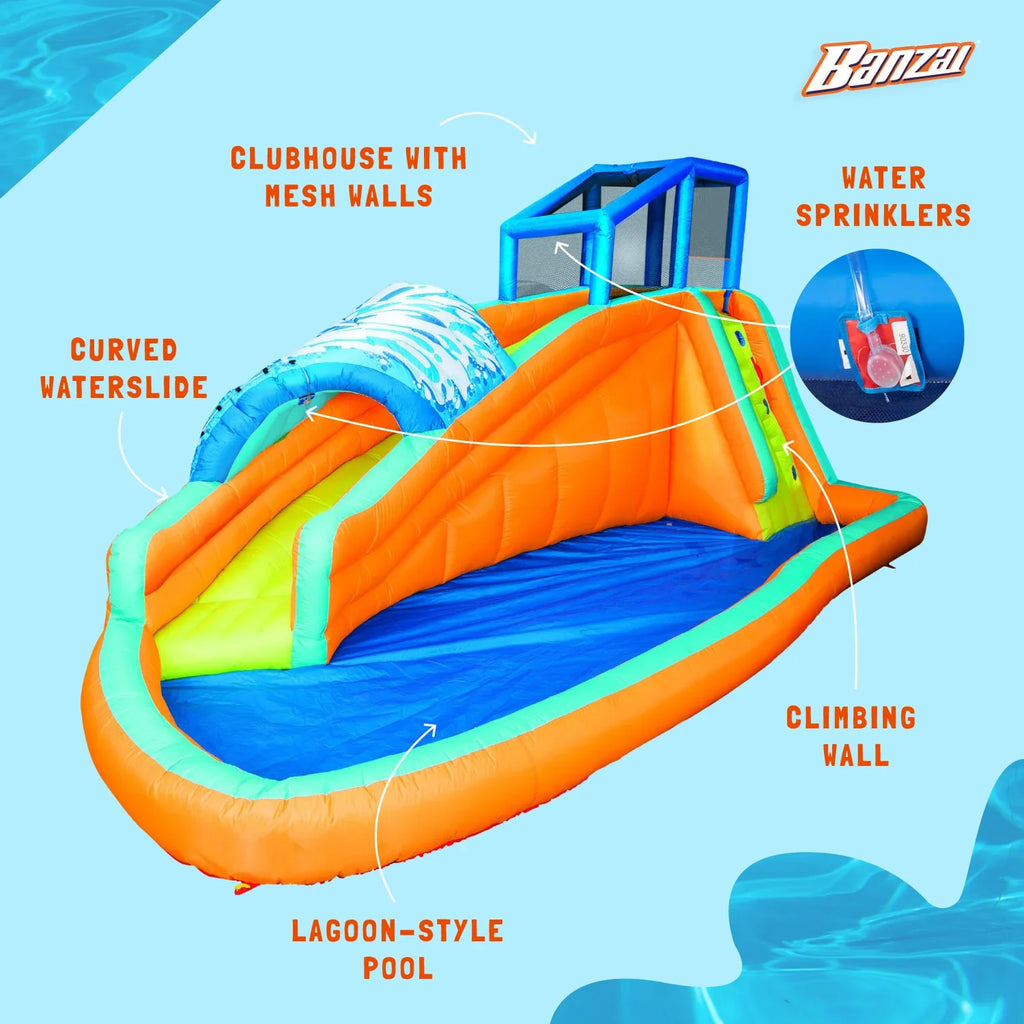 Banzai Surf Rider Kids Inflatable Outdoor Lagoon liquid Slide Splash Park