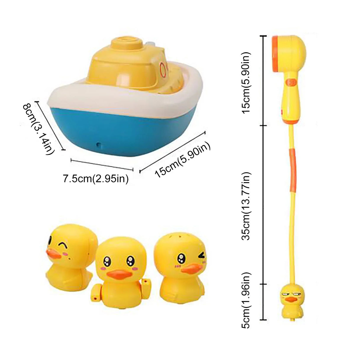 YHAIOGS Baby Shower TOys, Electric liquid Spray TOys, 3 Kinds of Revolving Ship Ducks