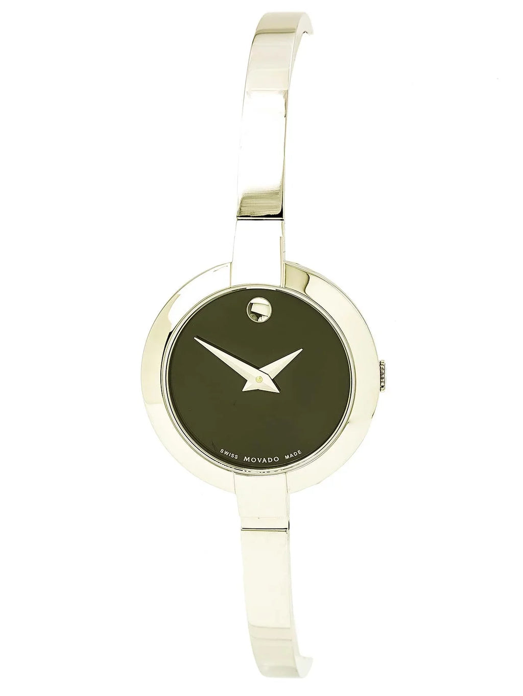 Movado 0606595 Women's Bela Black Dial Stainless Steel Bangle Bracelet Watch
