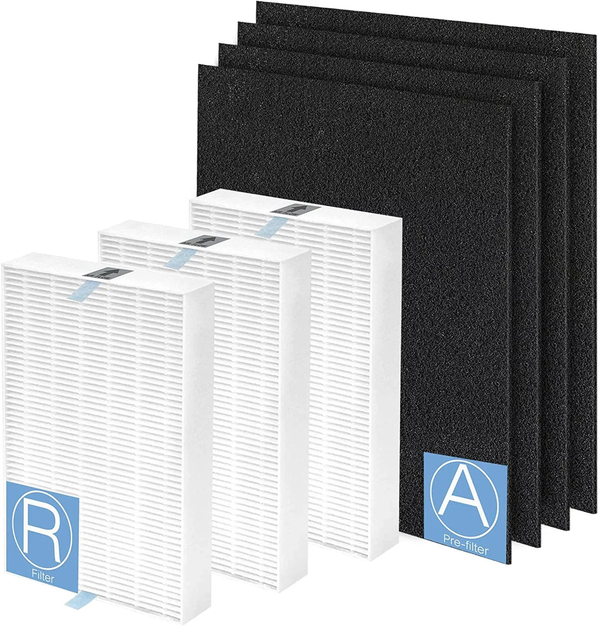 Air Purifier HEPA 13 Filter R, HRF-R3 matching with Honeywell Air Purifier HPA300 3 Pack with 4 Pack Precut Activated Carbon Pre-Filters Replacement HRF-AP1,Home Air Purifier Parts & Accessories