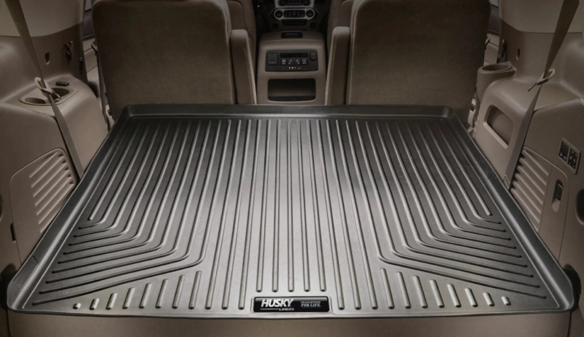 Husky by RealTruck Weatherbeater Series Cargo Liner behind 3rd Row Black suitable with 21 Chevrolet Suburban/GMC Yukon XL appropriate with select: 2021-2023 Cadillac Escalade