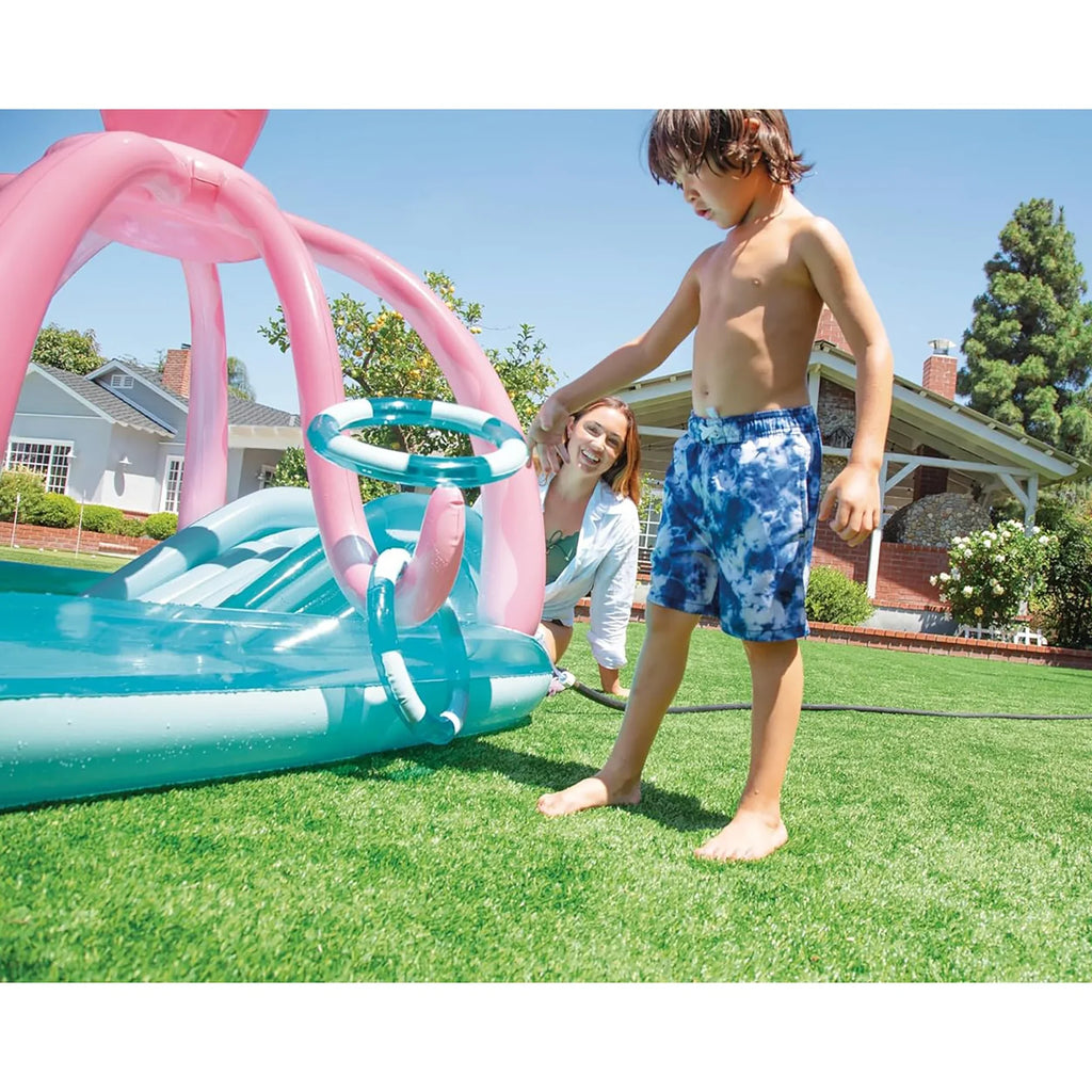 Friendly Octopus Inflatable Play Center W/ liquid Slide, Kids Ages 2+