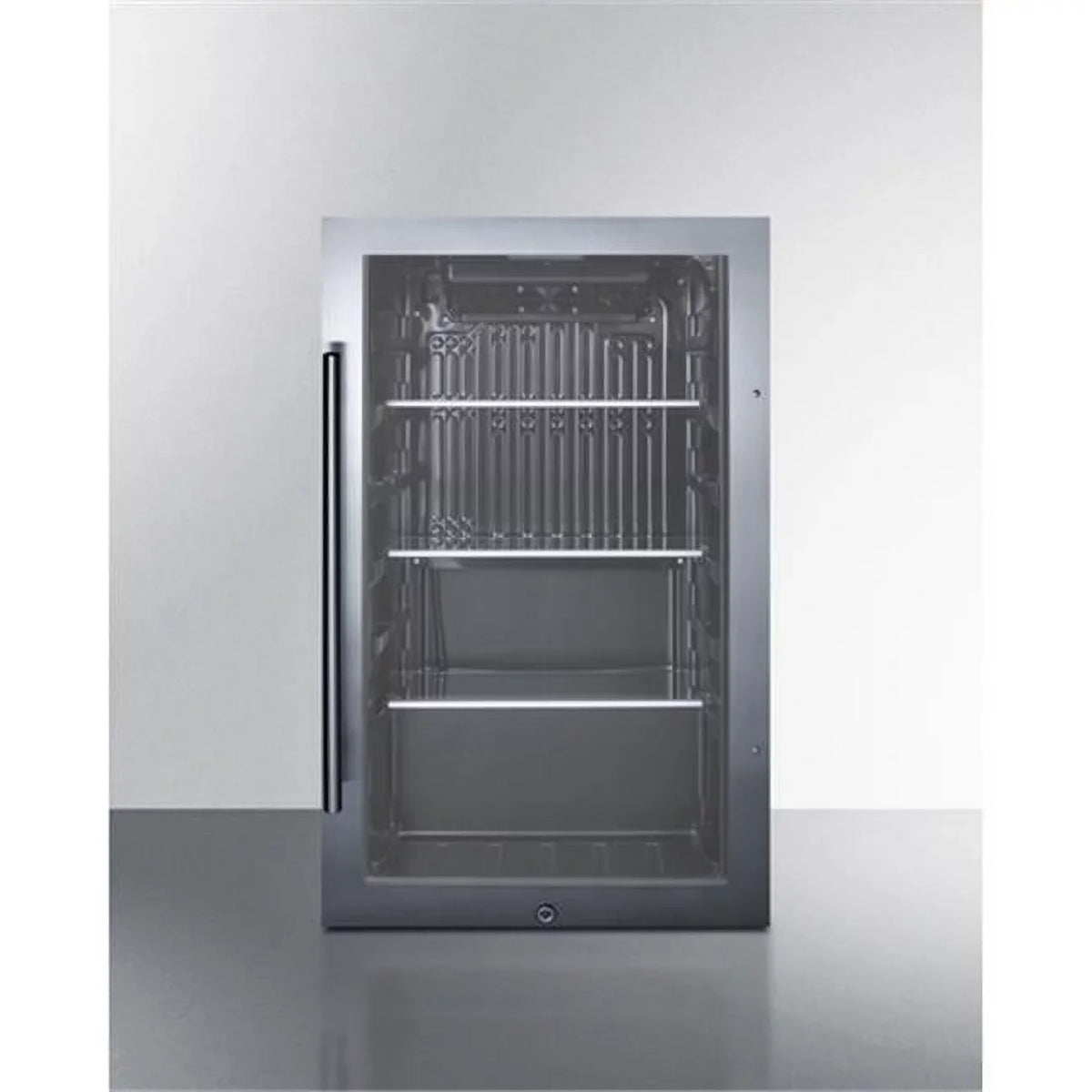 Shallow Depth Outdoor Refrigerator, Black Cabinet. 32.5 x 19 x 17 in