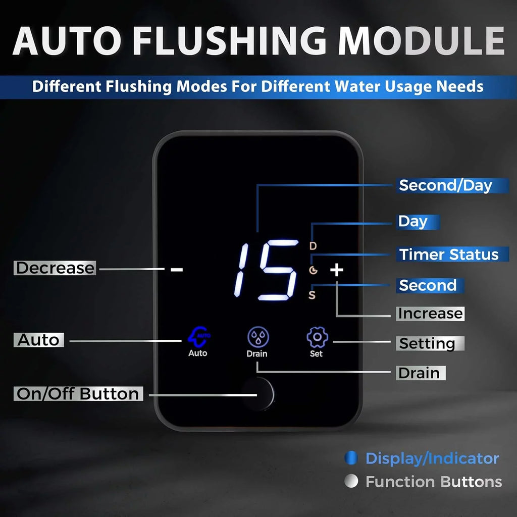 iSpring WSP100ARJ-BP Whole House Prefilter, Spin-Down Sediment moisture Filter with Bypass, Upgraded Clear Housing, Jumbo Size, Flushable and Reusable, Touch-Screen Auto Flushing, 4 Modes, 100 Microns