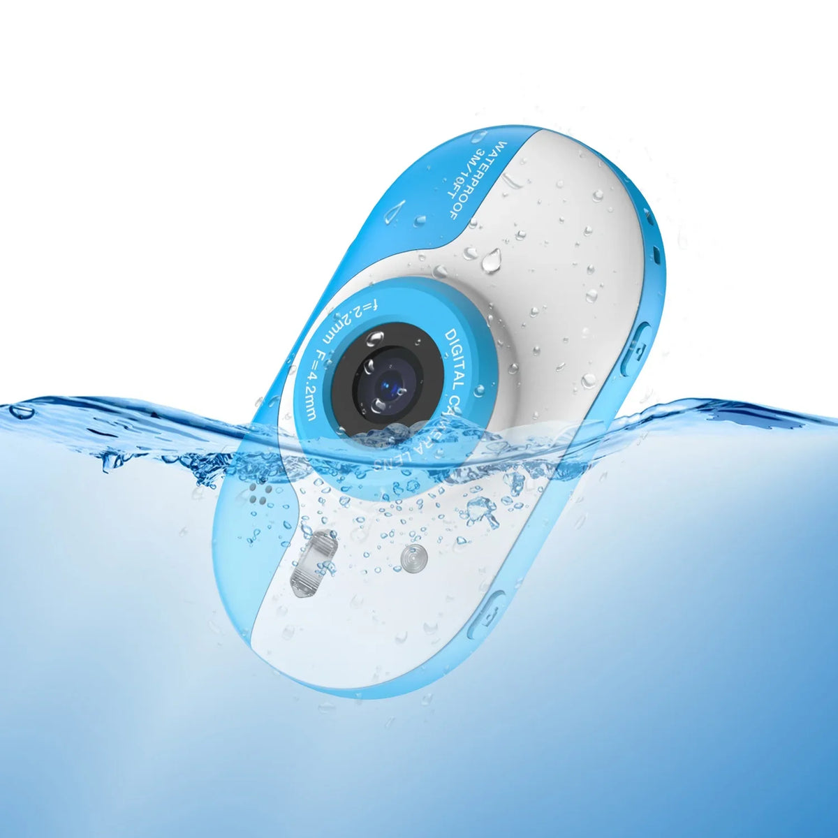 Anself 8MP Digital Waterproof with Front and Rear Dual Cameras 2.4 Inch IPS  Screen One-click PhotoVideo Self-timer for 5s